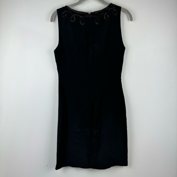 Vintage Laura Ashley Black Silk Beaded Neckline Dress, Size 6 - Picture 2 of 10